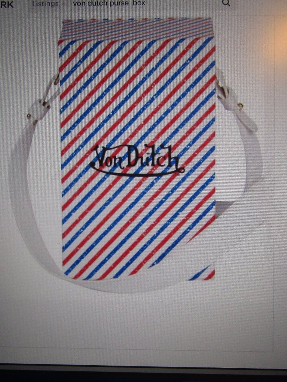 VON DUTCH BARBERSHOP Red White Blue Sturdy PURSE CROSSBODY STRAP
